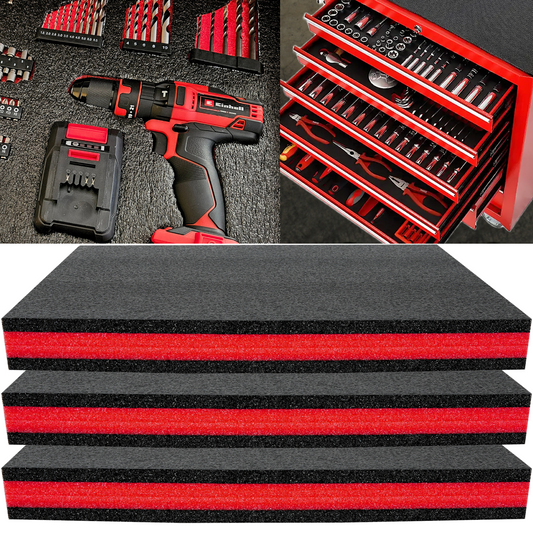 Tool Box Foam 3Pack 24x24x2 inch, Foam Inserts for Cases, Polyethylene Tool Foam Sheets, Drawer Foam Liner, Tool Box Organizers and Storage, Toolbox Shadow Organizer