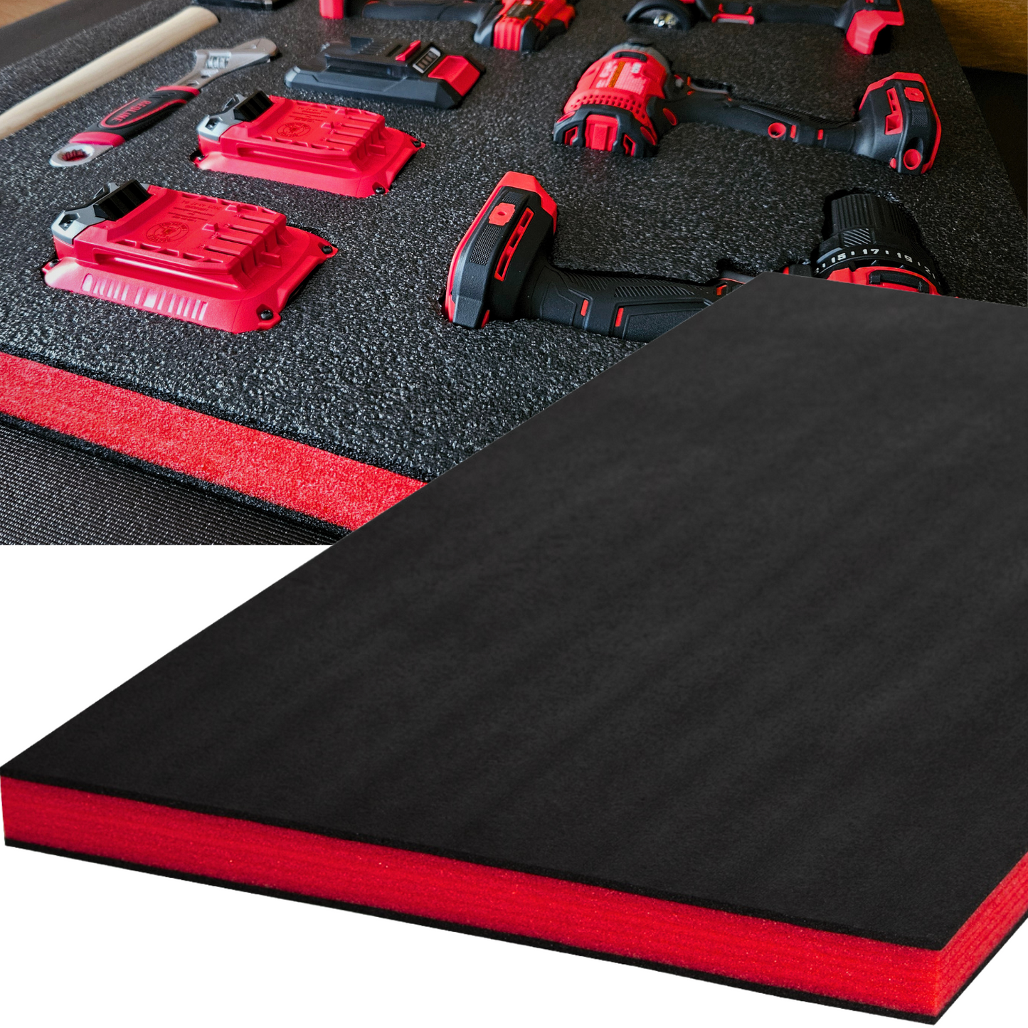 Tool Box Foam, 1PC 48x24x2 inch, Foam Inserts for Cases, Polyethylene Storage Sheets for Toolbox Hard Case, Tool Shadow Insert, Kaizen Organizer Sheet