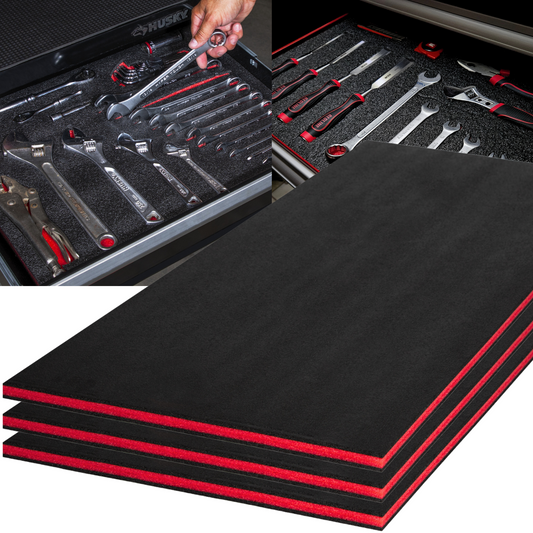 Tool Box Foam, 3Pack 45x22x1 inch, Foam Inserts for Cases, Polyethylene Storage Sheets for Toolbox Hard Case, Tool Shadow Insert, Kaizen Organizer Sheet
