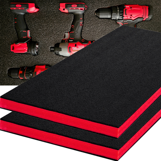 Tool Box Foam, 2Pack 45x22x2 inch, Foam Inserts for Cases, Polyethylene Storage Sheets for Toolbox Hard Case, Tool Shadow Insert, Kaizen Organizer Sheet