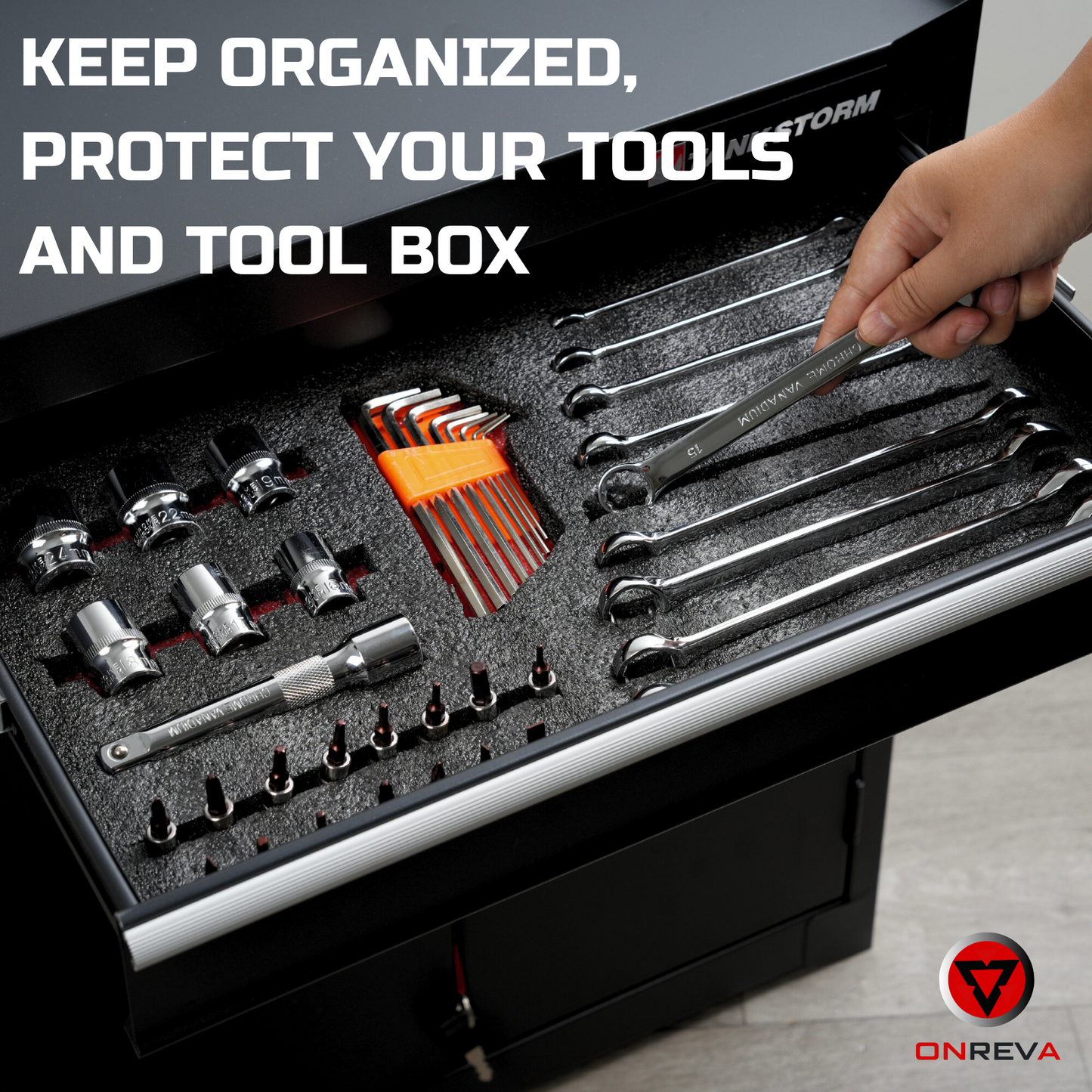 Tool Box Foam 3Pack 18x12x2 inch, Foam Inserts for Cases, Polyethylene Tool Foam Sheets, Drawer Foam Liner, Tool Box Organizers and Storage, Toolbox Shadow Organizer