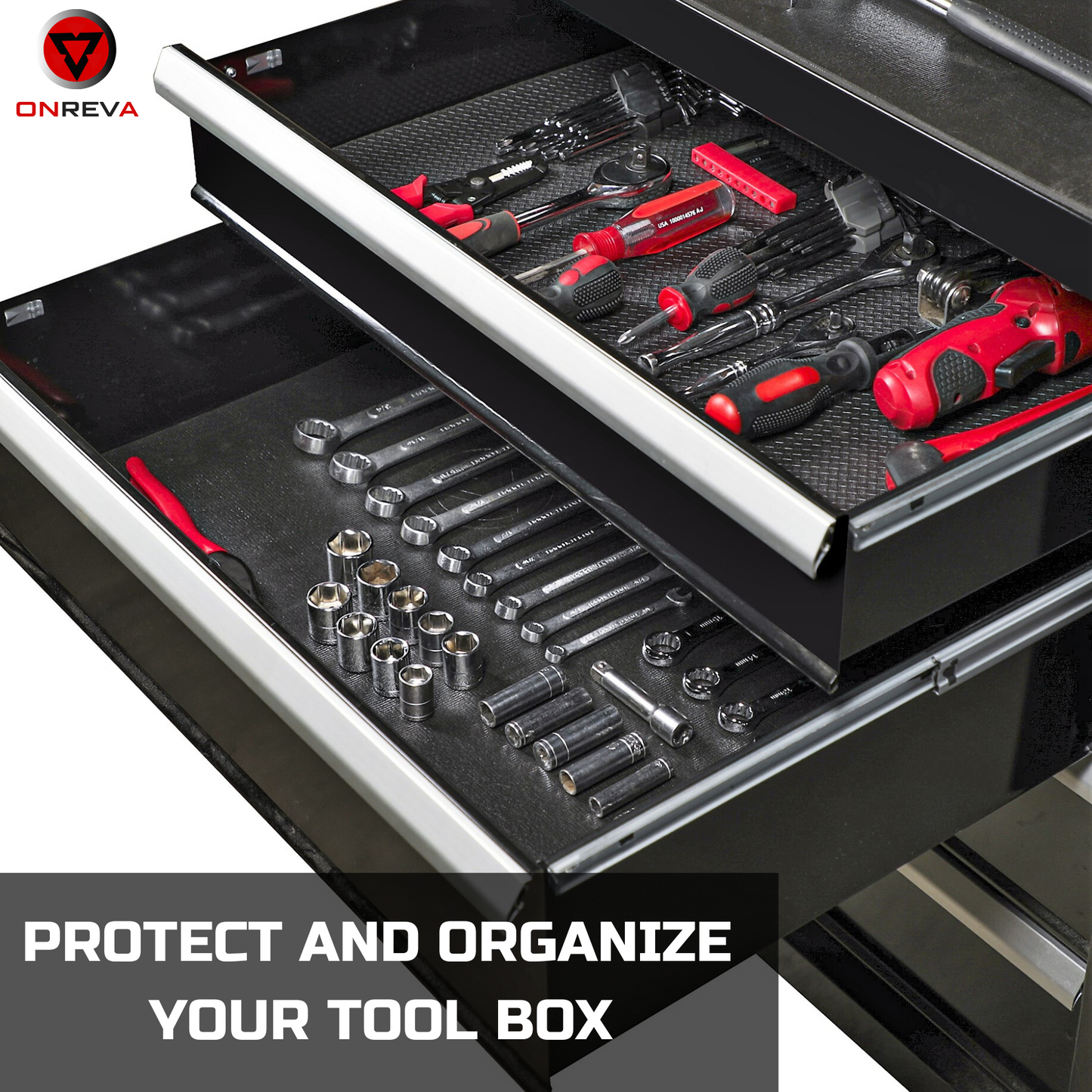 Tool Box Liner 16 inch wide x 6 ft Large, Thick Heavy Duty Toolbox Drawer Liners, Rolling Tool Chest Foam Mat, Shelf Rubber Mat, Black Non-slip Organizer Pad for Cabinet, Workbench