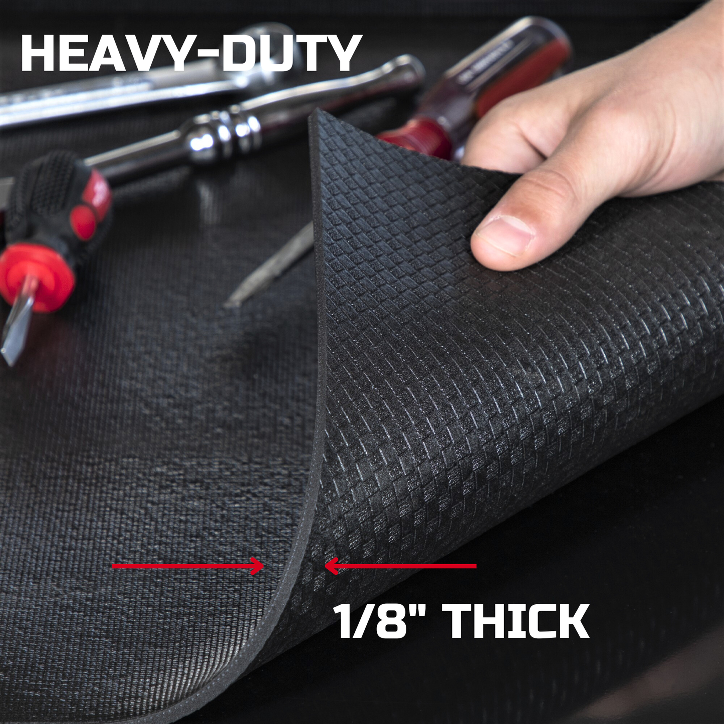 Tool Box Liner 26" Wide x 24 Ft, 1/8" Thick Heavy Duty Toolbox Drawer Liners for Tool Chest Cabinet Workbench & Garage Shelf, Protective Non-Slip Mat for Mechanics & Workshops, Black