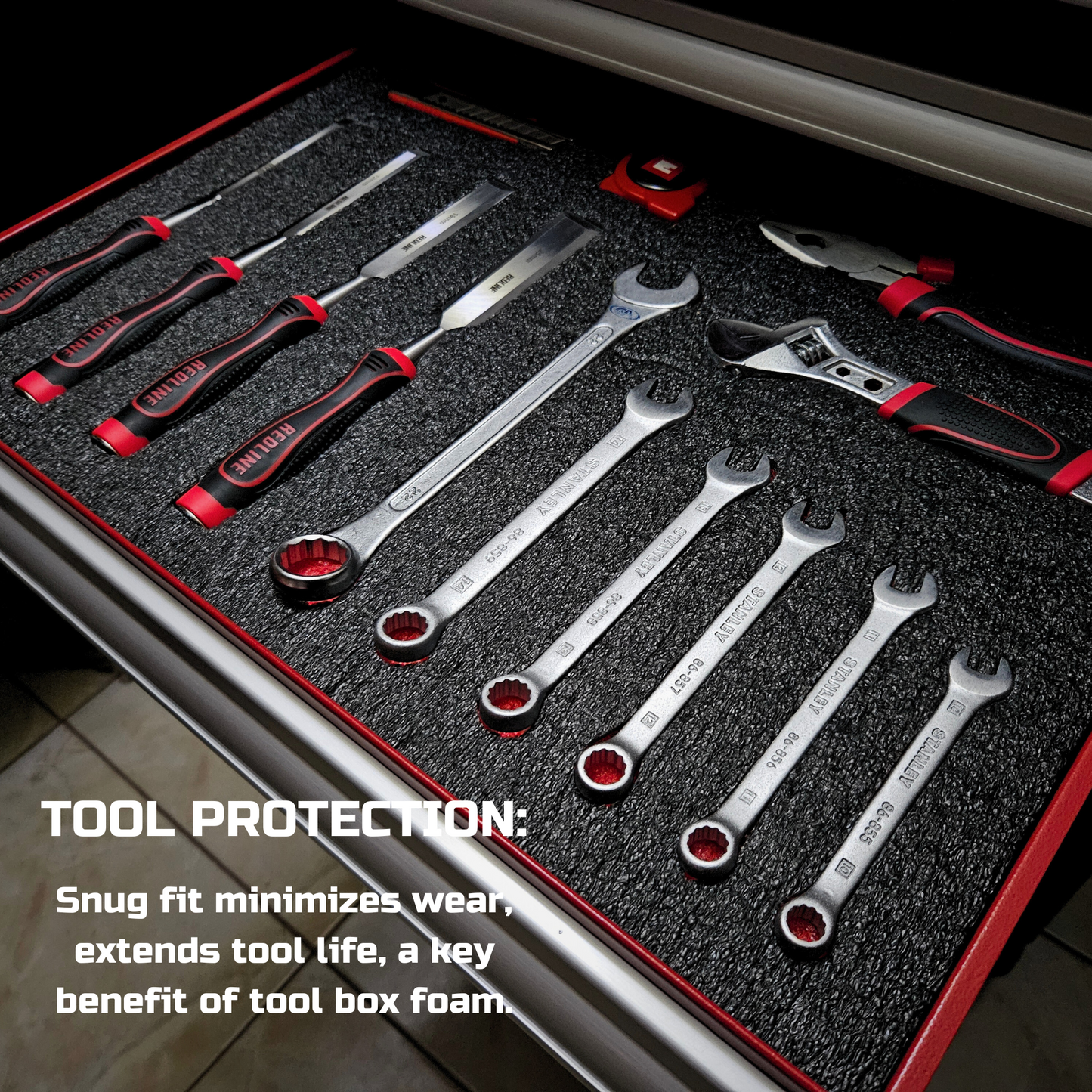 Tool Box Foam 4Pack 16x12x1 inch, Foam Inserts for Cases, Polyethylene Tool Foam Sheets, Drawer Liner Foam, Toolbox Kaizen Organizer and Storage Tool Shadow