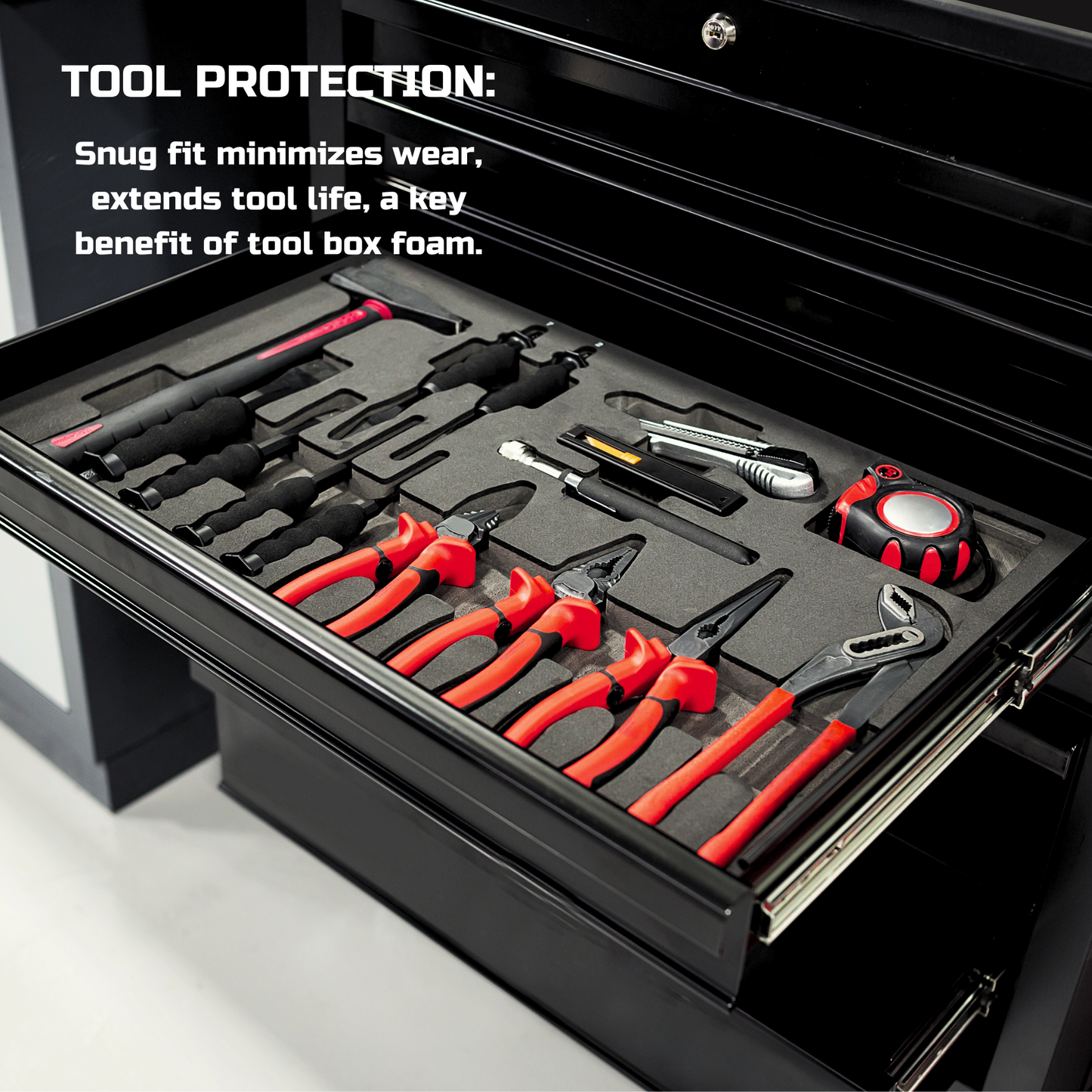 Tool Box Foam 3Pack 22x18x2 inch, Foam Inserts for Cases, Polyethylene Tool Foam Sheets, Drawer Foam Liner, Tool Box Organizers and Storage, Toolbox Shadow Organizer