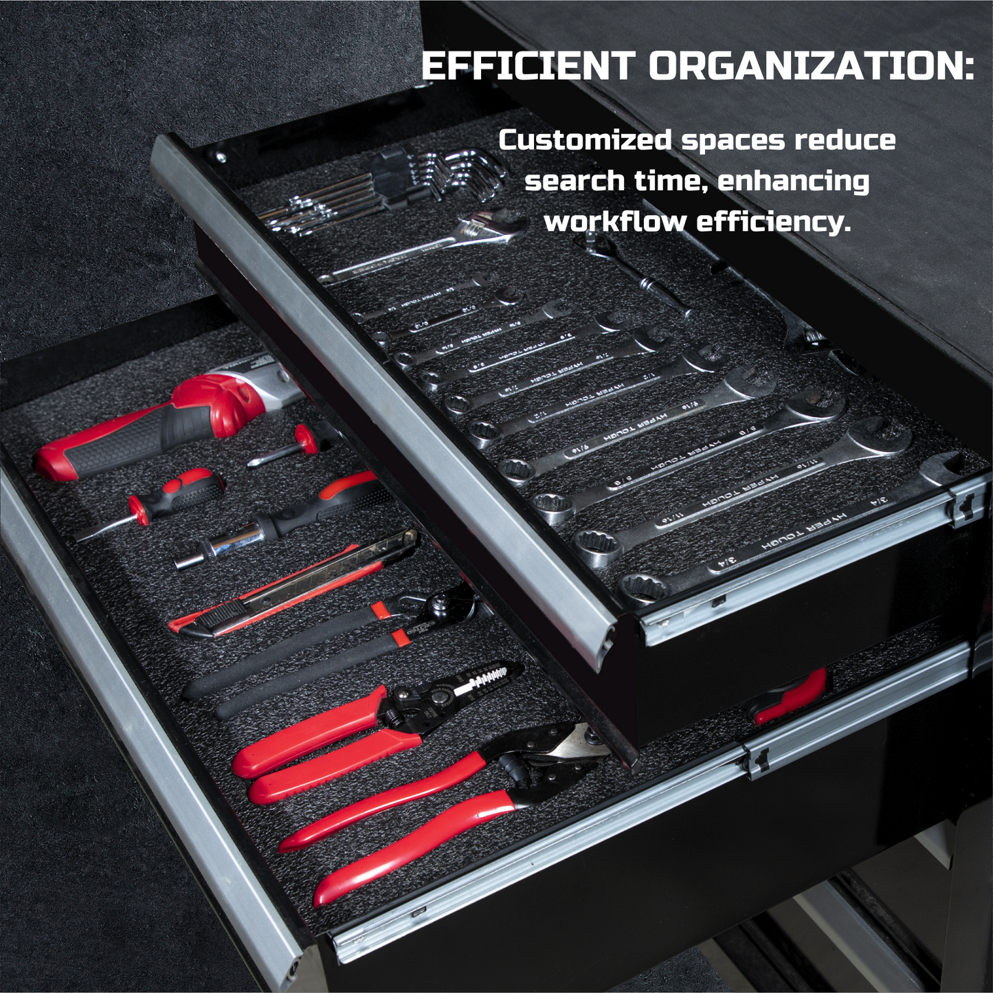 Tool Box Foam 3Pack 48x24x1 inch, Foam Inserts for Cases, Polyethylene Tool Foam Sheets, Drawer Liner Foam, Toolbox Kaizen Organizer and Storage Tool Shadow