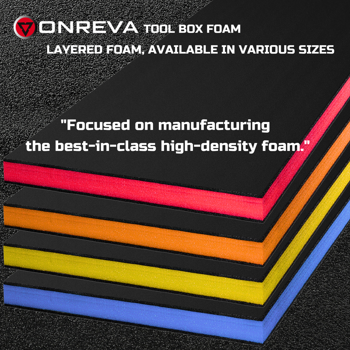 ONREVA Tool Box Foam 22x18x2 inch 3Pack, Foam Inserts for Cases, Polyethylene Storage Sheets for Toolbox Hard Case, Tool Shadow Insert, Kaizen Organizer Sheet, Black with Yellow