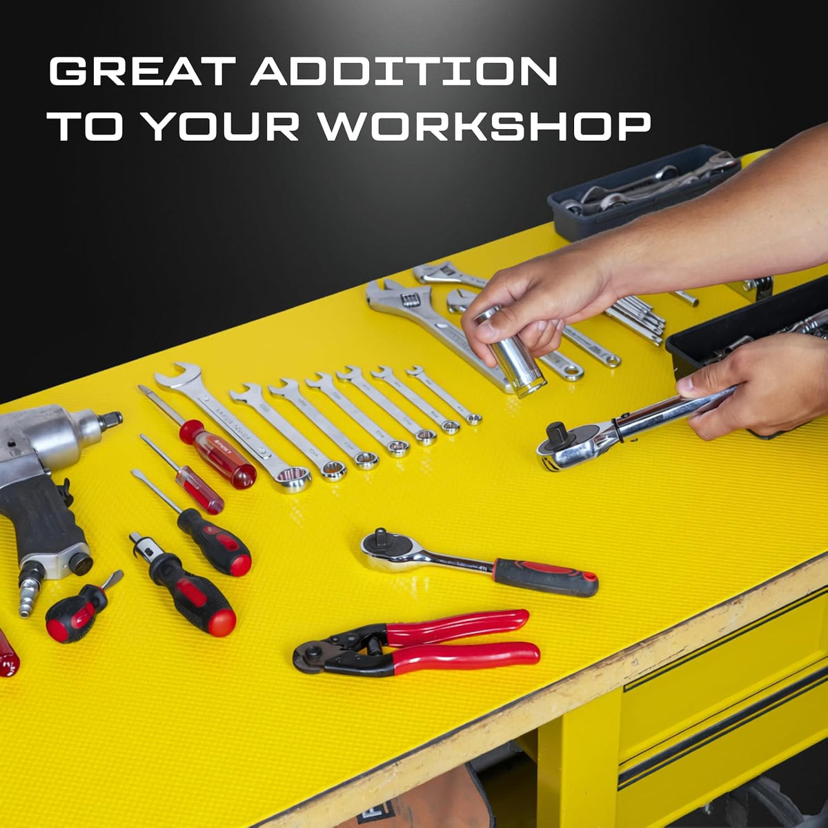 Tool Box Liner 24" Wide x 24 Ft, 1/8" Thick Heavy Duty Toolbox Drawer Liners for Tool Chest Cabinet Workbench & Garage Shelf, Protective Non-Slip Mat for Mechanics & Workshops, Yellow