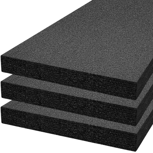 ONREVA Tool Box Foam Organizer 22x18x2 inch 3Pack, Kaizen Sheets for Pro Tool Control, Custom Tool Shadow Inserts for Cases & Drawers, High Density Polyethylene Foam, Black
