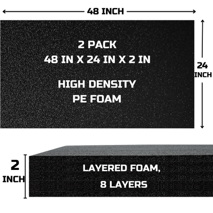 ONREVA Tool Box Foam Organizer 48x24x2 inch 2Pack, Kaizen Sheets for Pro Tool Control, Custom Tool Shadow Inserts for Cases & Drawers, High Density Polyethylene Foam, Black