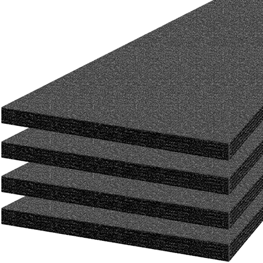 Tool Box Foam Organizer 22x18x1 inch 4Pack, Kaizen Sheets for Pro Tool Control, Custom Tool Shadow Inserts for Cases & Drawers, High Density Polyethylene Foam, Black