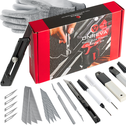 ONREVA Tool Box Foam Cutting Kit for Kaizen Foam & Shadow Foam – Utility Knife Set for Custom Tool Box Foam Inserts, Precision Foam Cutter Tools for Toolbox Organization