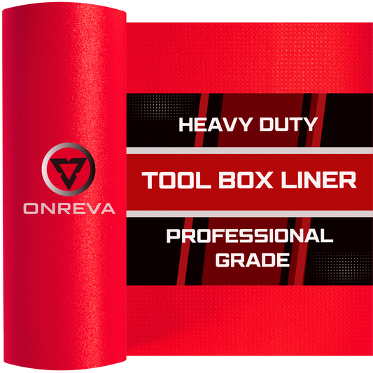 Tool Box Liner 16" Wide x 18 Ft, 1/8" Thick Heavy Duty Toolbox Drawer Liners for Tool Chest Cabinet Workbench & Garage Shelf, Protective Non-Slip Mat for Mechanics & Workshops, Red