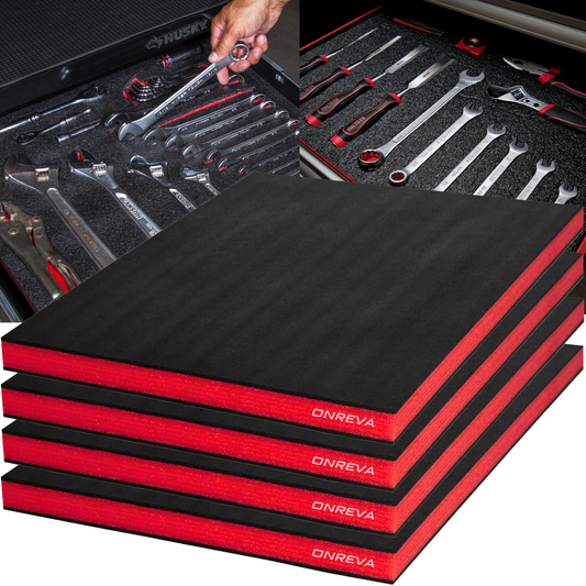 Tool Box Foam 4Pack 16x12x1 inch, Foam Inserts for Cases, Polyethylene Tool Foam Sheets, Drawer Liner Foam, Toolbox Kaizen Organizer and Storage Tool Shadow