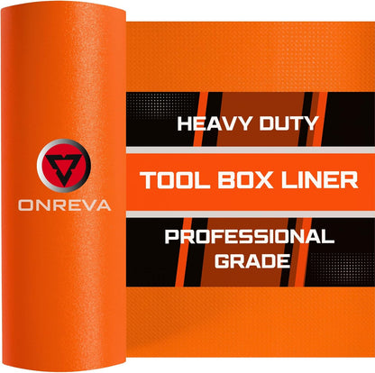 Tool Box Liner 16" Wide x 18 Ft, 1/8" Thick Heavy Duty Toolbox Drawer Liners for Tool Chest Cabinet Workbench & Garage Shelf, Protective Non-Slip Mat for Mechanics & Workshops, Orange