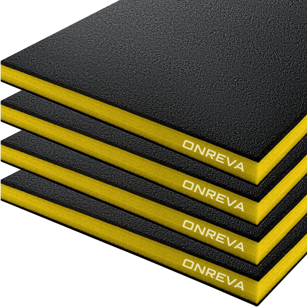 Tool Box Foam Organizer 24x16x1 inch 4 Pack, Kaizen Sheets for Pro Tool Control, Custom Tool Shadow Inserts for Cases & Drawers, High Density Polyethylene Foam, Black with Yellow