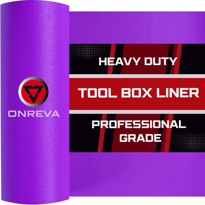 Tool Box Liner 24" Wide x 24 Ft, 1/8" Thick Heavy Duty Toolbox Drawer Liners for Tool Chest Cabinet Workbench & Garage Shelf, Protective Non-Slip Mat for Mechanics & Workshops, Purple