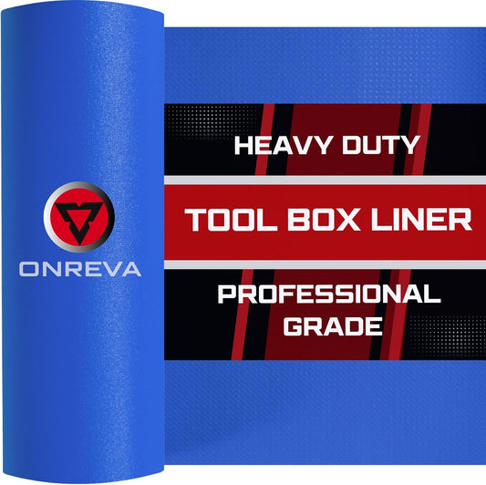 Tool Box Liner 16" Wide x 18 Ft, 1/8" Thick Heavy Duty Toolbox Drawer Liners for Tool Chest Cabinet Workbench & Garage Shelf, Protective Non-Slip Mat for Mechanics & Workshops, Blue
