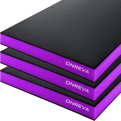 Tool Box Foam Organizer 16x12x2 inch 3 Pack, Kaizen Sheets for Pro Tool Control, Custom Tool Shadow Inserts for Cases & Drawers, High Density Polyethylene Foam, Purple