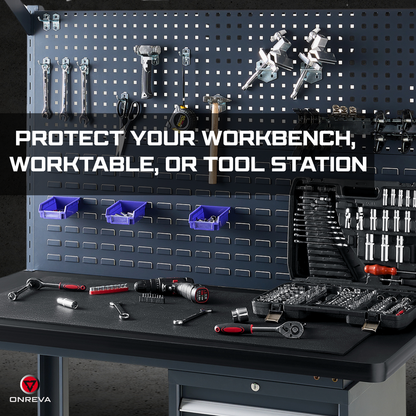 ONREVA Workbench Mat 36X72 Inches, EVA Rubber Work Mat, Protect Your Work Bench Top, Heavy Duty Pad for Tool Box Top, Table, Tool Station, Rolling Cabinet Cart Cover Liner Matt, 72"X36" 5mm Thick