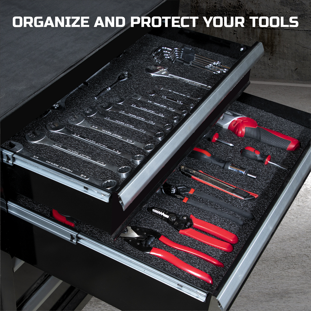 Tool Box Foam 3Pack 22x18x2 inch, Foam Inserts for Cases, Polyethylene Tool Foam Sheets, Drawer Foam Liner, Tool Box Organizers and Storage, Toolbox Shadow Organizer