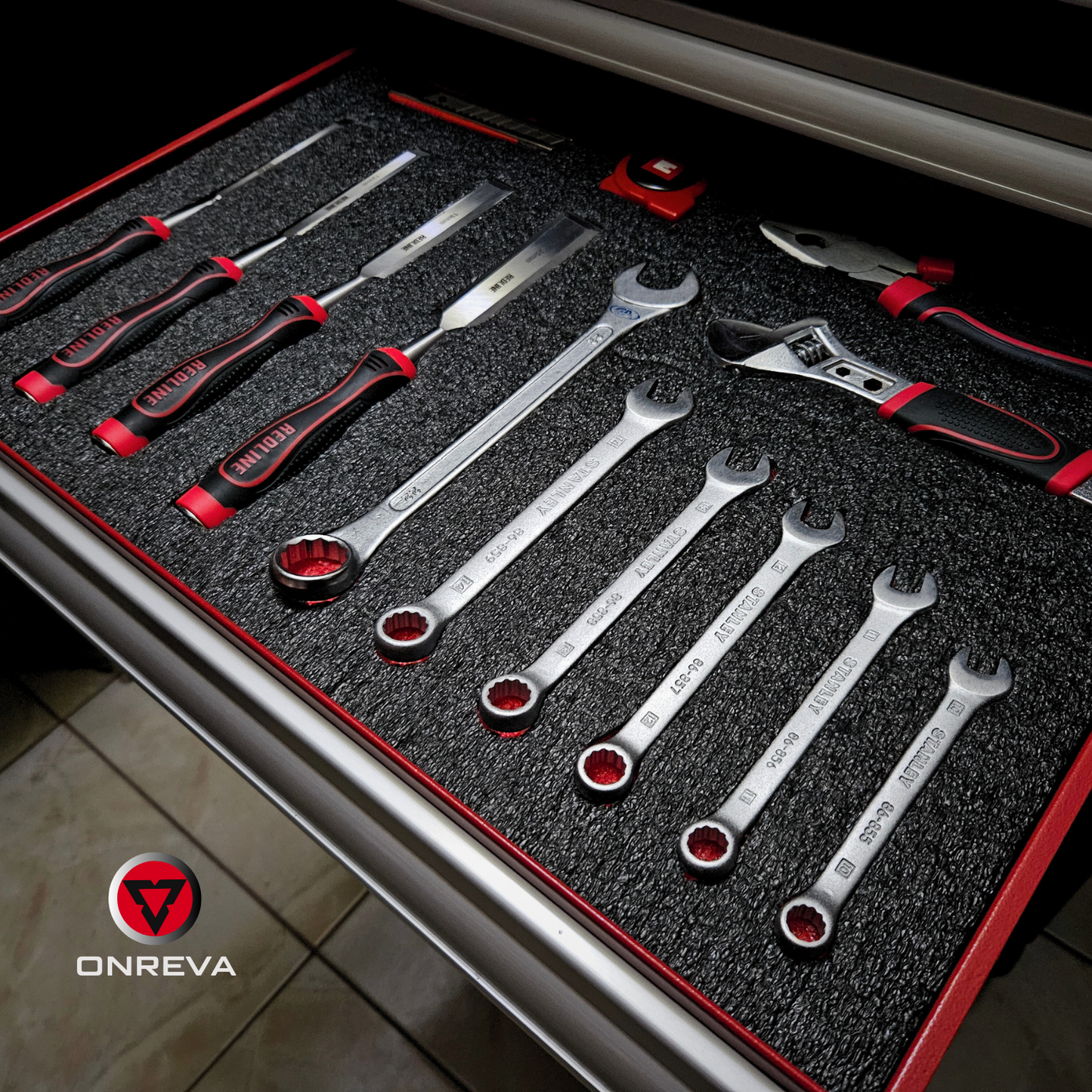 ONREVA Tool Box Foam, 1PC 48x24x1 inch, Foam Inserts for Cases, Polyethylene Storage Sheets for Toolbox Hard Case, Tool Shadow Insert, Kaizen Organizer Sheet