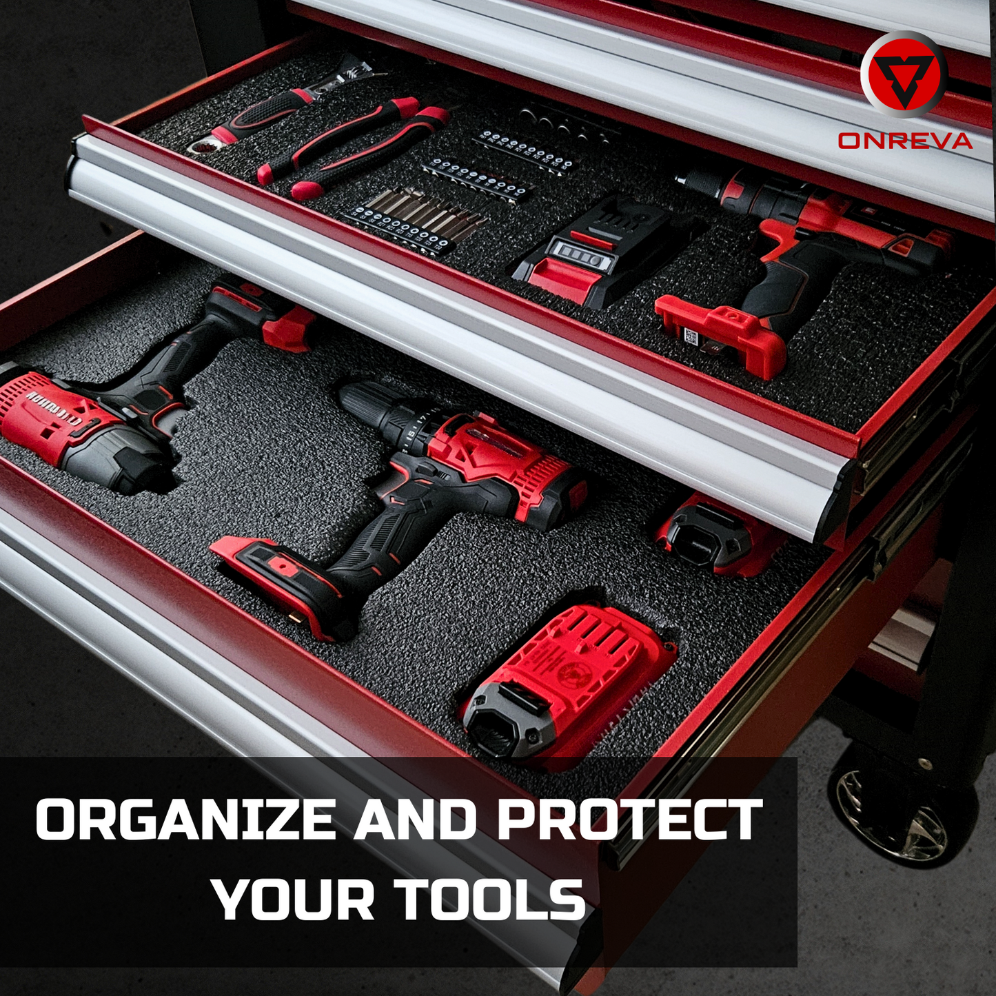 Tool Box Foam 3Pack 24x24x2 inch, Foam Inserts for Cases, Polyethylene Tool Foam Sheets, Drawer Foam Liner, Tool Box Organizers and Storage, Toolbox Shadow Organizer