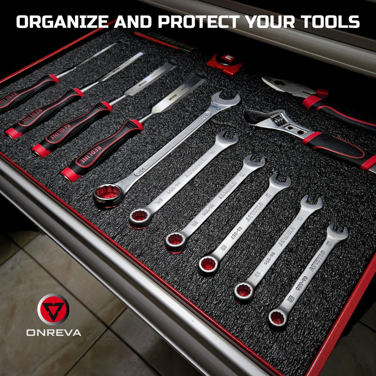 ONREVA Tool Box Foam 22x18x1 inch 4Pack, Foam Inserts for Cases, Polye