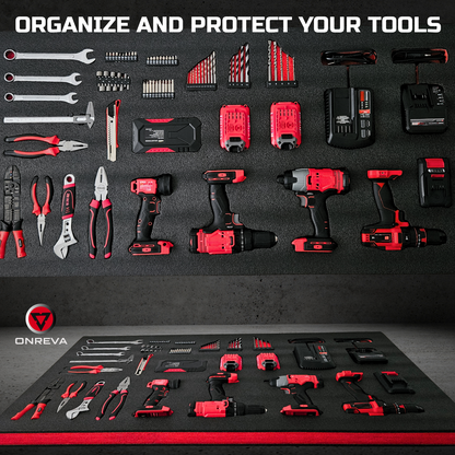 ONREVA Tool Box Foam, 2Pack 48x24x1.5 inch, Foam Inserts for Cases, Polyethylene Storage Sheets for Toolbox Hard Case, Tool Shadow Insert, Kaizen Organizer Sheet