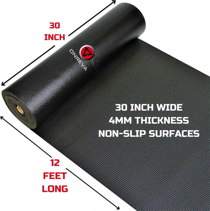 ONREVA Tool Box Liner 30 inch Wide x 12 ft Large, Thick Heavy Duty Toolbox Drawer Liners, Rolling Tool Chest Foam Mat, Shelf Rubber Mat, Black Non-Slip Organizer Pad for Cabinet, Workbench