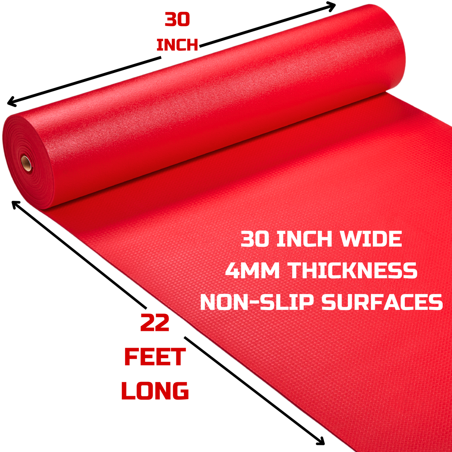 Tool Box Liner 30 inch Wide x 22 Ft Large, Toolbox Drawer Liners, Heavy Duty Shelf Rubber Mat, Non Slip Pad Organizer for Rolling Tool Chest Drawers, Cabinet, Workbench, Red