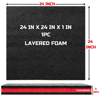 Tool Box Foam, 1PC 24x24x1 inch, Foam Inserts for Cases, Polyethylene Storage Sheets for Toolbox Hard Case, Tool Shadow Insert, Kaizen Organizer Sheet