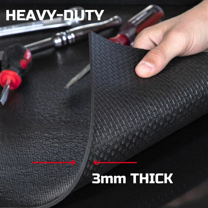 ONREVA Tool Box Liner 20 inch wide x 19 ft Large, Thick Heavy Duty Toolbox Drawer Liners, Rolling Tool Chest Foam Mat, Shelf Rubber Mat, Black Non-slip Organizer Pad for Cabinet, Workbench