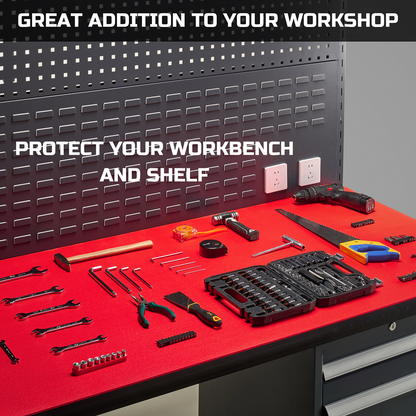 Tool Box Liner 16 inch Wide x 18 ft Large, Thick Heavy Duty Toolbox Drawer Liners, Rolling Tool Chest Liner Foam, Shelf Rubber Mat, Red Non-Slip Organizer Liner for Cabinet, Workbench