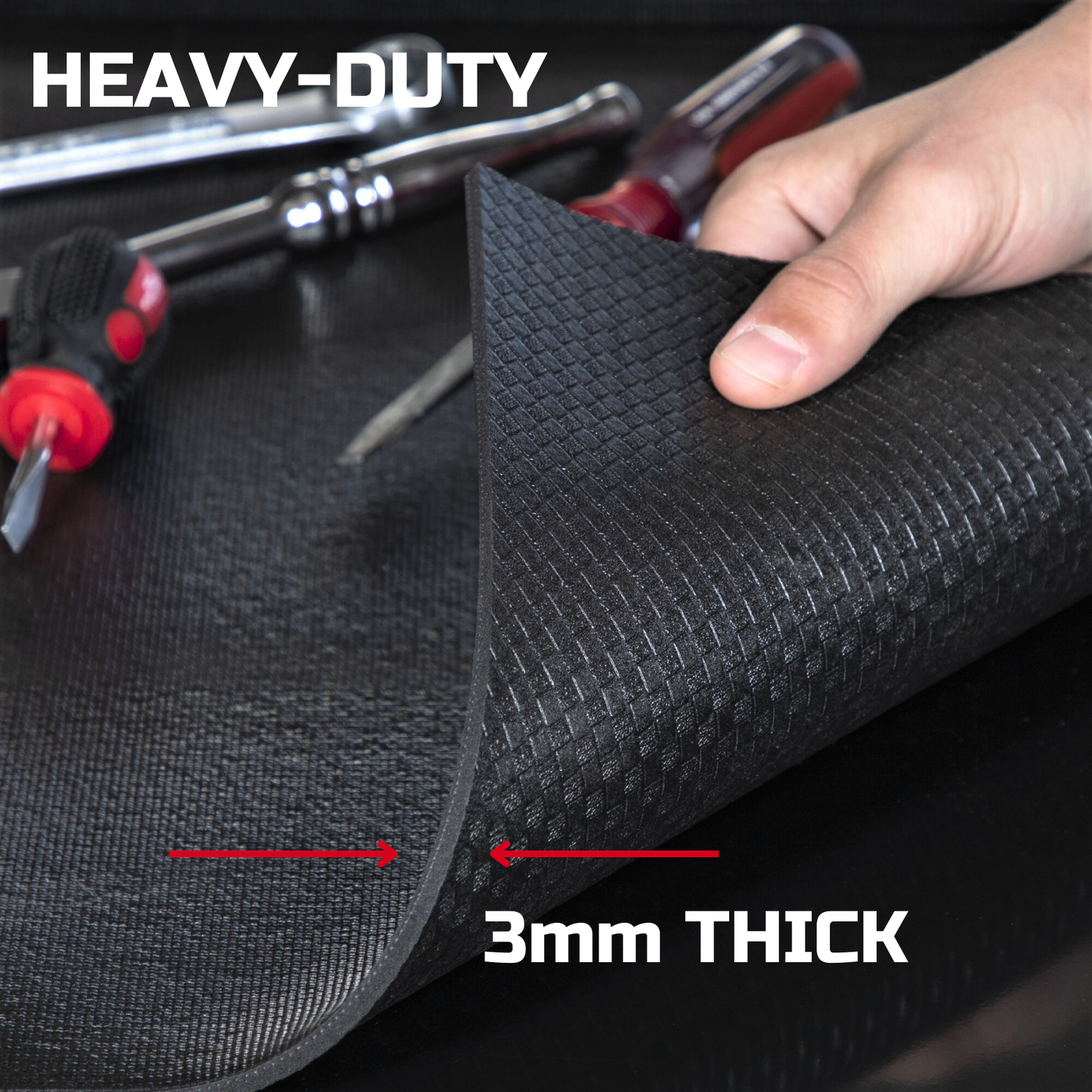 Tool Box Liner 16 inch Wide x 18 ft Large, Thick Heavy Duty Toolbox Drawer Liners, Rolling Tool Chest Liner Foam, Shelf Rubber Mat, Non-Slip Organizer Liner for Cabinet, Workbench