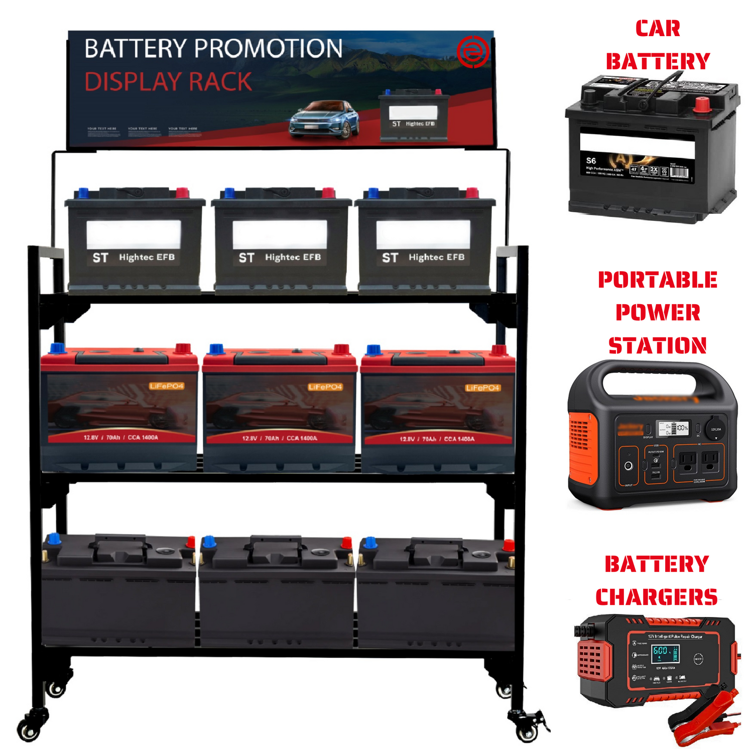 EROTASH Garage Tire Racks, Car Battery Rack ONREVA