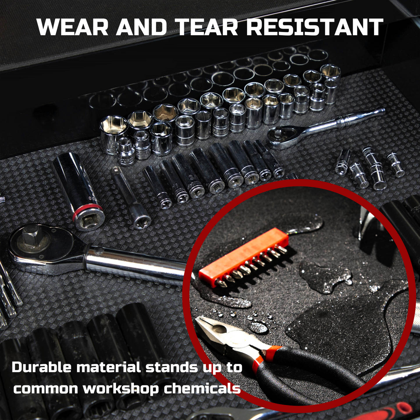 Tool Box Liner 16 inch Wide x 18 ft Large, Thick Heavy Duty Toolbox Drawer Liners, Rolling Tool Chest Liner Foam, Shelf Rubber Mat, Non-Slip Organizer Liner for Cabinet, Workbench