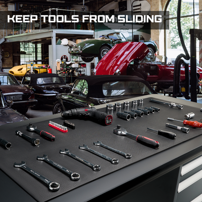 ONREVA Workbench Mat 24X48 Inches, EVA Rubber Work Mat, Protect Your Work Bench Top, Heavy Duty Pad for Tool Box Top, Table, Tool Station, Rolling Cabinet Cart Cover Liner Matt, 48"X24" 5mm Thick