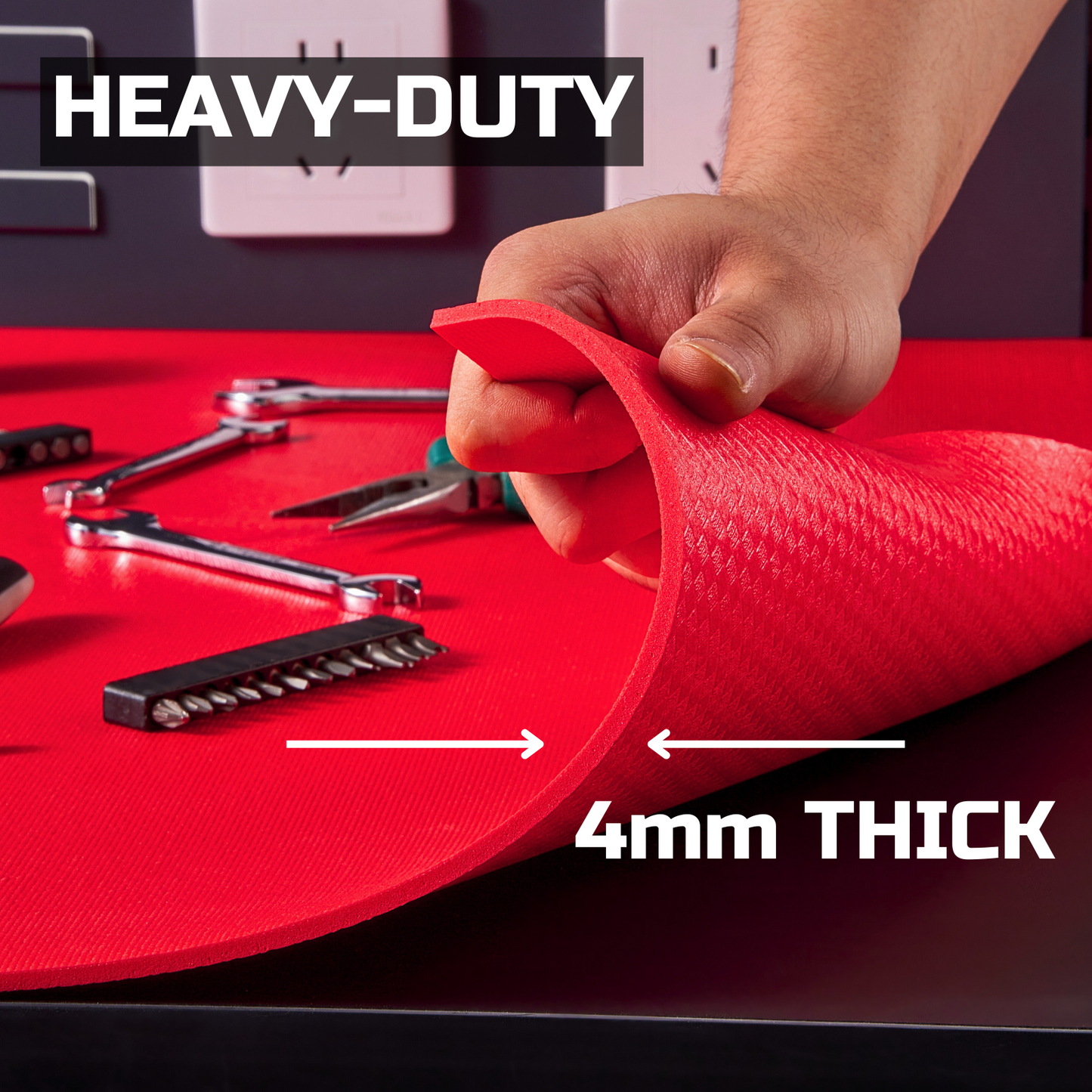 Tool Box Liner 30 inch Wide x 22 Ft Large, Toolbox Drawer Liners, Heavy Duty Shelf Rubber Mat, Non Slip Pad Organizer for Rolling Tool Chest Drawers, Cabinet, Workbench, Red