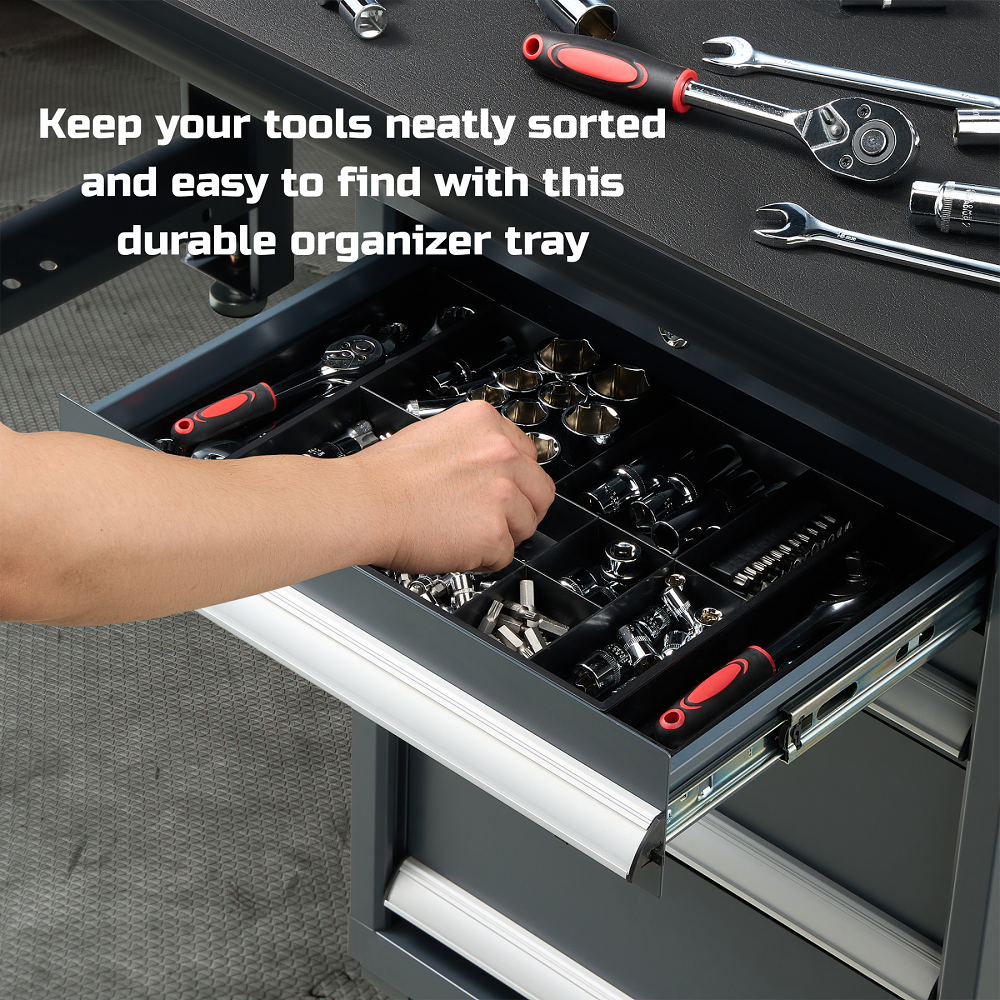 Tool Box Organizer Tray Divider Set, Expandable Large Toolbox Storage Tray Kit, Rolling Tool Chest Drawer Bins, Hardware Screwdrivers Pliers Organization, 2pcs low profile Trays