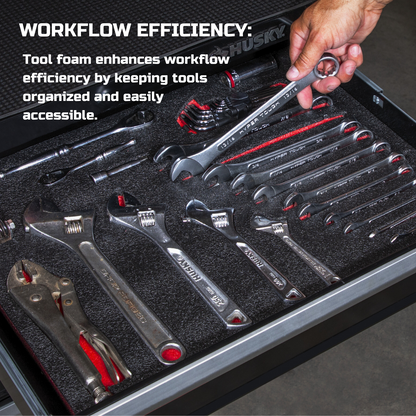 Tool Box Foam 3Pack 24x24x2 inch, Foam Inserts for Cases, Polyethylene Tool Foam Sheets, Drawer Foam Liner, Tool Box Organizers and Storage, Toolbox Shadow Organizer