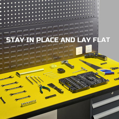 Tool Box Liner 24" Wide x 24 Ft, 1/8" Thick Heavy Duty Toolbox Drawer Liners for Tool Chest Cabinet Workbench & Garage Shelf, Protective Non-Slip Mat for Mechanics & Workshops, Yellow