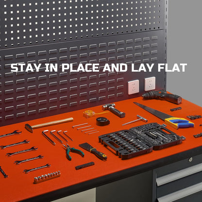 Tool Box Liner 16" Wide x 18 Ft, 1/8" Thick Heavy Duty Toolbox Drawer Liners for Tool Chest Cabinet Workbench & Garage Shelf, Protective Non-Slip Mat for Mechanics & Workshops, Orange