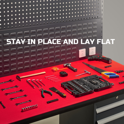 ONREVA Tool Box Liner 24 inch Wide x 24 ft Large, Thick Heavy Duty Toolbox Drawer Liners, Rolling Tool Chest Foam Mat, Shelf Rubber Mat, Non-Slip Organizer Pad for Cabinet Workbench, Red