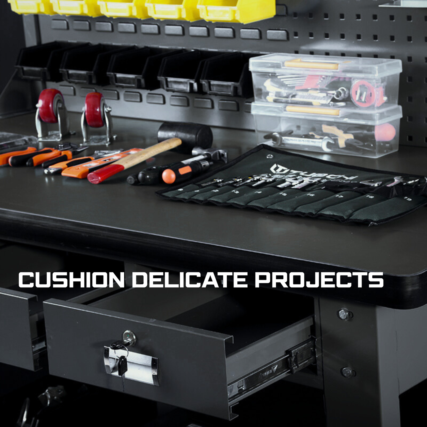 ONREVA Workbench Mat 36X72 Inches, EVA Rubber Work Mat, Protect Your Work Bench Top, Heavy Duty Pad for Tool Box Top, Table, Tool Station, Rolling Cabinet Cart Cover Liner Matt, 72"X36" 5mm Thick