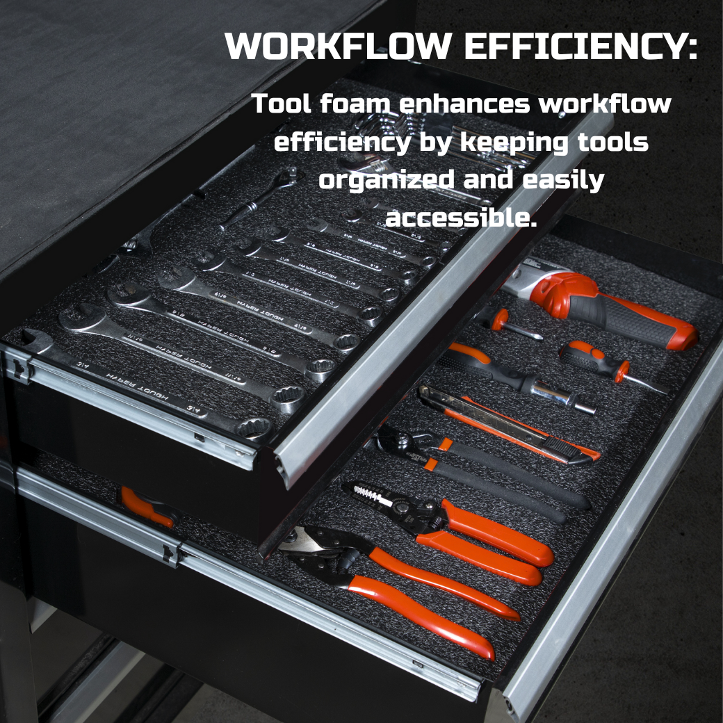 Tool Box Foam, 1PC 48x24x1 inch, Foam Inserts for Cases, Polyethylene Storage Sheets for Toolbox Hard Case, Tool Shadow Insert, Kaizen Organizer Sheet, Black with Orange