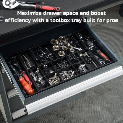 Tool Box Organizer Tray Divider Set, Expandable Large Toolbox Storage Tray Kit, Rolling Tool Chest Drawer Bins, Hardware Screwdrivers Pliers Organization, 2pcs low profile Trays