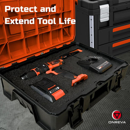 ONREVA Tool Box Foam Organizer 48x24x1.5 inch 1PC, Kaizen Sheets for Pro Tool Control, Custom Tool Shadow Inserts for Cases & Drawers, High Density Polyethylene Foam, Orange