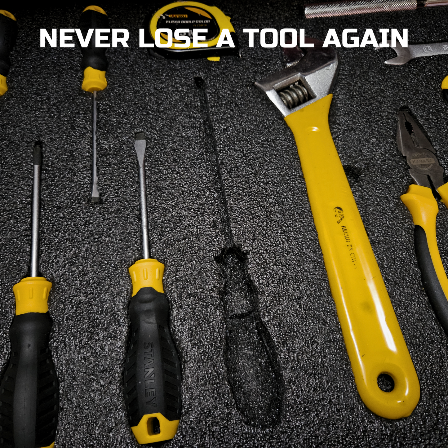 ONREVA Tool Box Foam 22x18x1 inch 4Pack, Foam Inserts for Cases, Polyethylene Storage Sheets for Toolbox Hard Case, Tool Shadow Insert, Kaizen Organizer Sheet, Black