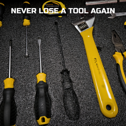 ONREVA Tool Box Foam 22x18x1 inch 4Pack, Foam Inserts for Cases, Polyethylene Storage Sheets for Toolbox Hard Case, Tool Shadow Insert, Kaizen Organizer Sheet, Black